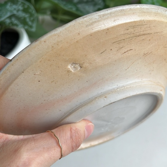 Handmade Striped Pottery Bowl Catchall Decor Vintage - Picture 9 of 16